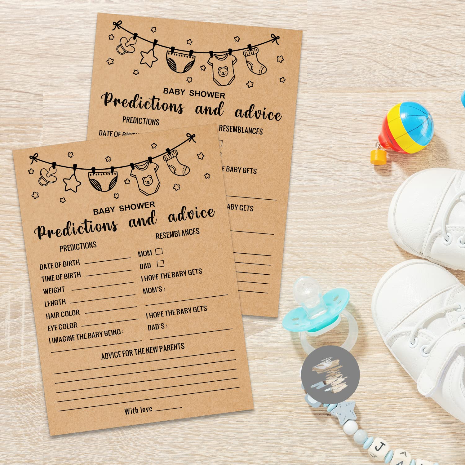 Baby Predictions And Advice Baby Shower Game, Girl Or Boy Babies New Parent Message Advice Book, Baby Shower Party Games Supplie